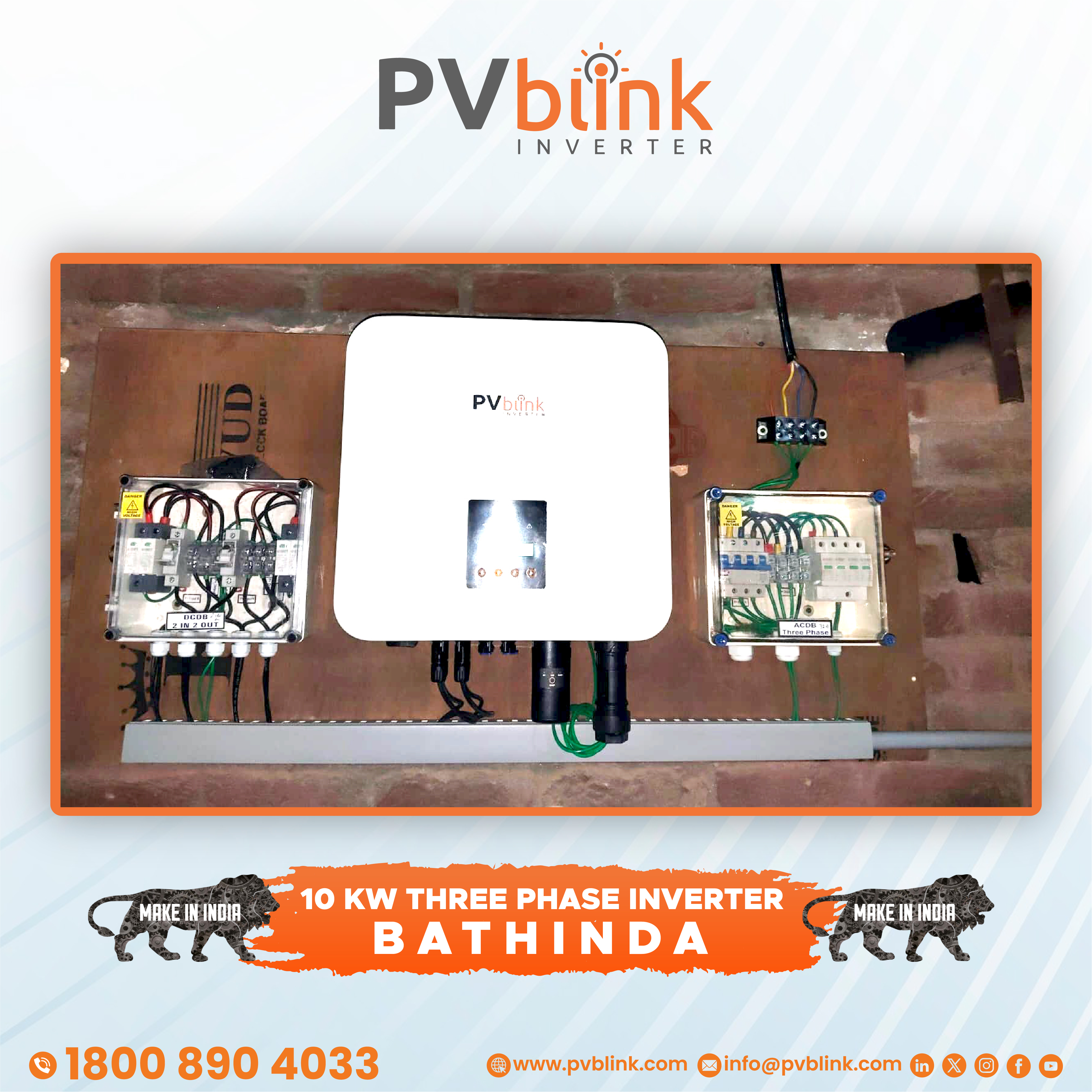 PVblink Single Phase 10KW Solar Inverter at Bathinda, Punjab