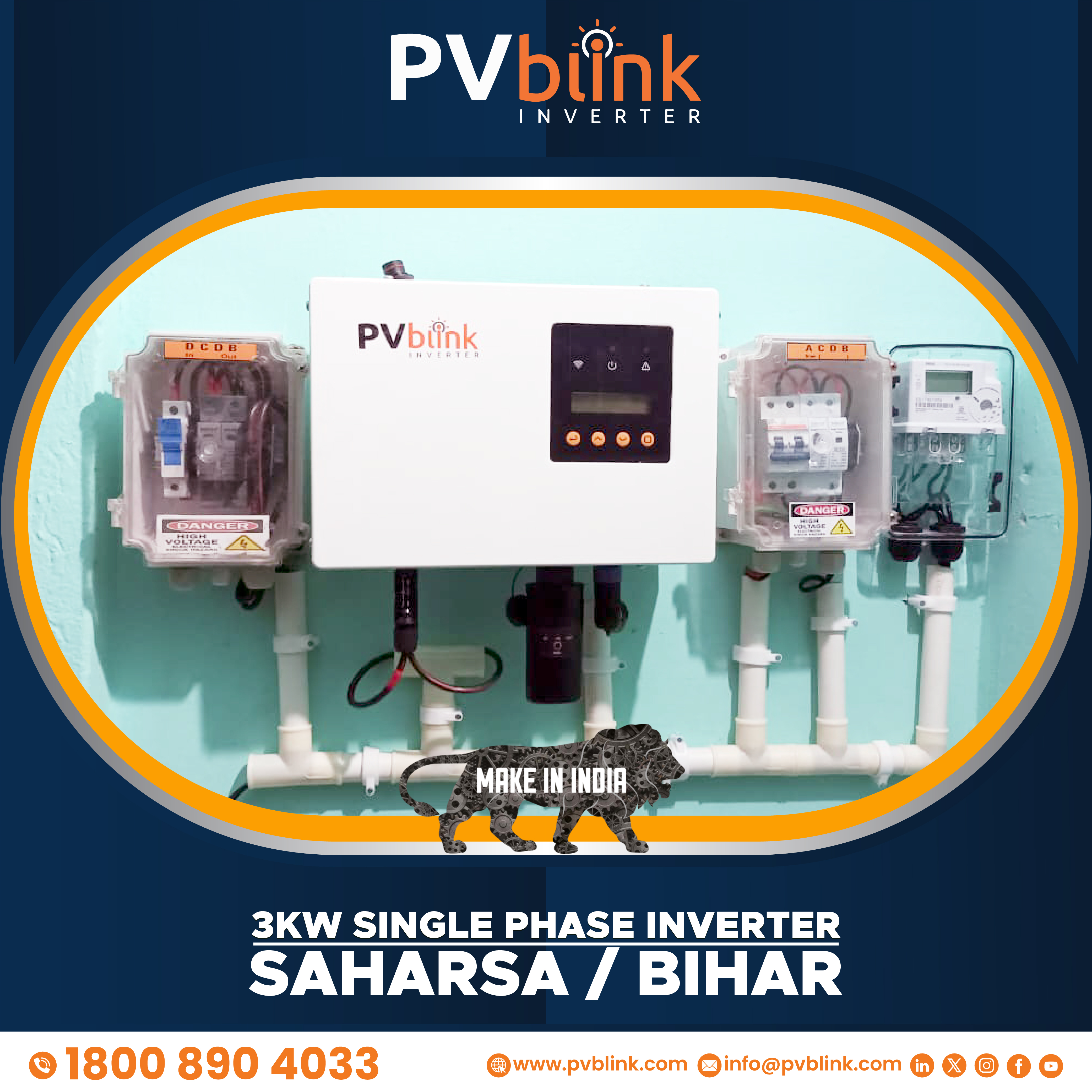 PVblink Single Phase 3KW Solar Inverter at Saharsa, Bihar