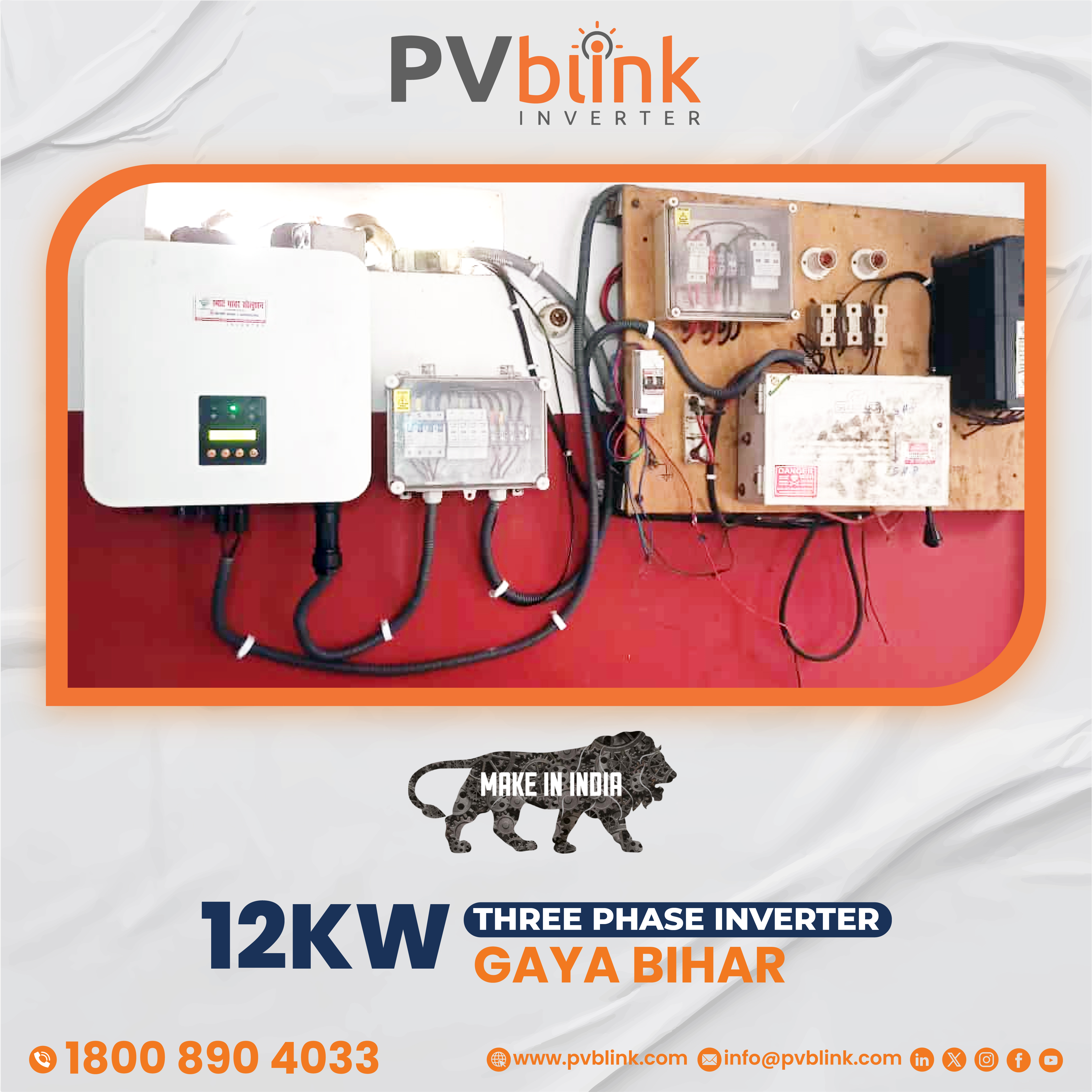 PVblink - PVblink Three Phase 12KW Solar Inverter at Gaya, Bihar